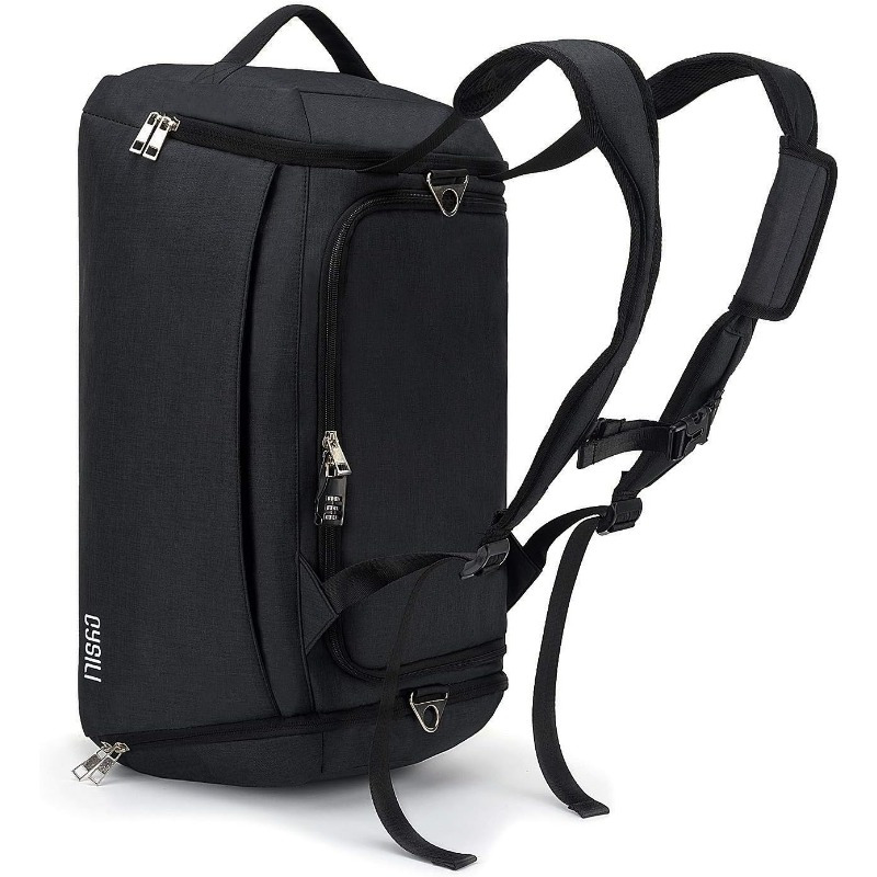 TEMU Sports Duffel Bag With Shoe Compartment And Wet Bag, 42l Gym Bag For Unisex, Durable Travel Duffel Bag With Shoulder Strap And Combination Lock