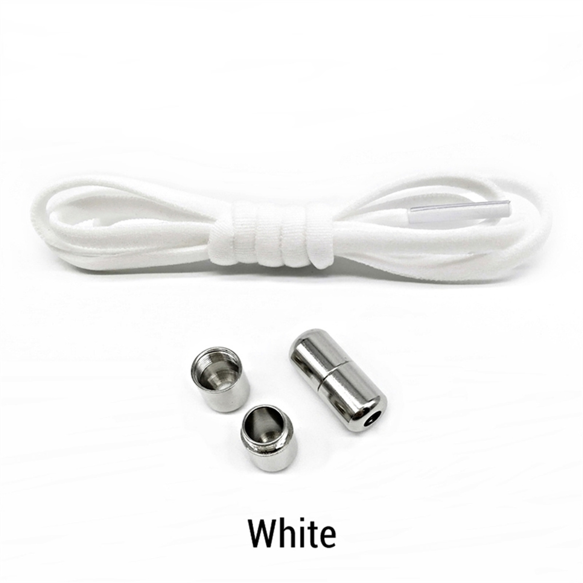 Elastic No-tie Semi-circular Shoelaces And Metal Cord For Adult Sports Shoes