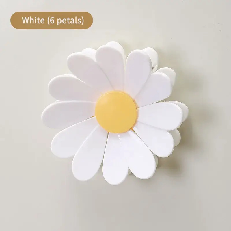 6pcs Cute Daisy Petal Magnetic Sealing Clips - Magnetic Fridge Magnets Suitable For Chips, Pet Food, Kitchen Storage, Adorable Plastic Snap For Bowls, Containers & Spices (daisy Petal Shape)