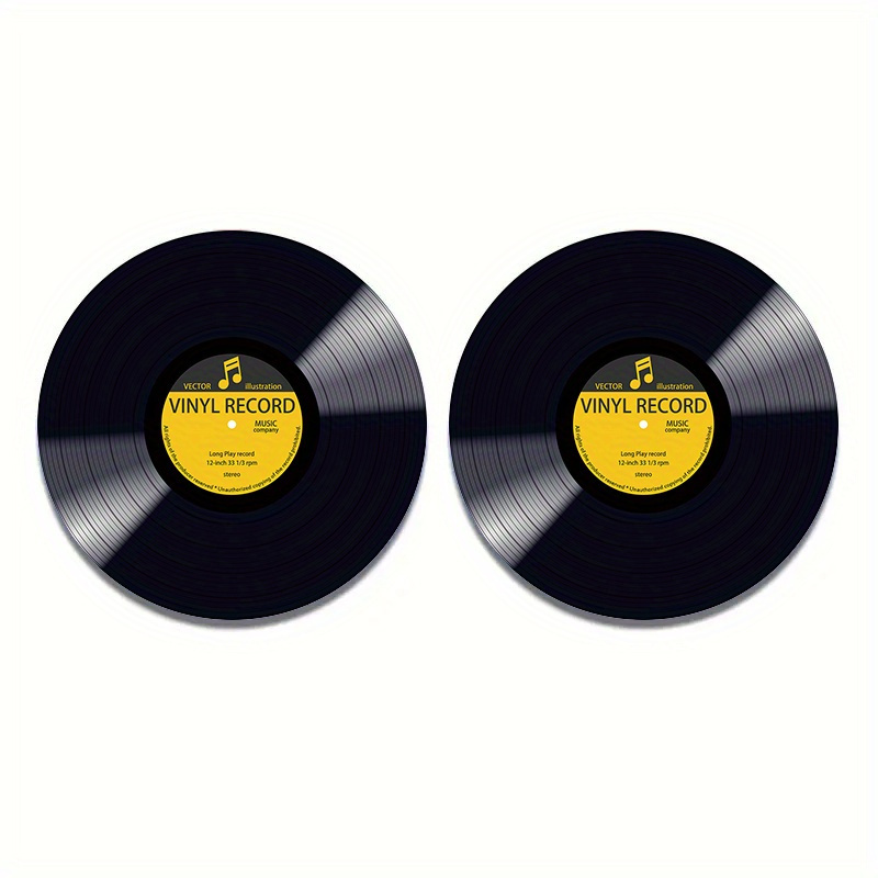 2pcs Record Cup Holder Coasters, Non-slip Drink Mats For Vehicle Interior Additions, Ideal Holiday Gift