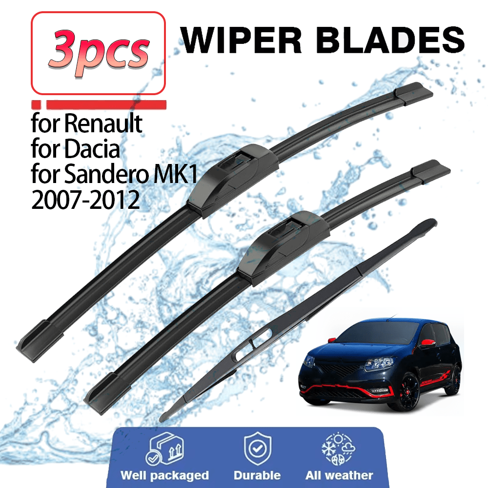 TEMU Ensemble de 3 pièces, Durables pour une utilisation par tous les temps, Spécialement conçues pour for Renault pour pour MK1 2007-2012, Balais