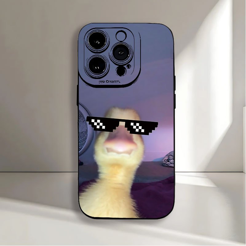 TEMU Phone Case: Creative Fashion Glasses Duck Pattern Uv Printing Matte Phone Angel Eyes Soft Phone Case Cover 360 Degree Full Protection For Iphone