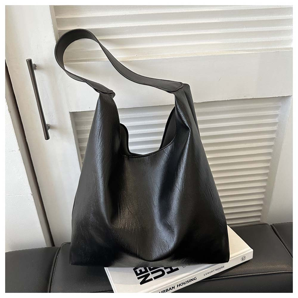 TEMU Large Capacity Soft Tote Bag Women's Fashion Easy Wild Shoulder Bag Commuter Handbag Underarm Bag Storage Organizer