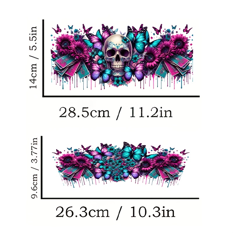 TEMU 2pcs/set Of Themed Uv Dtf Transfer Paper, Suitable For 40oz Glass Cup Transfers- Waterproof And Scratch-resistant, Diy Decoration Kit For Glass