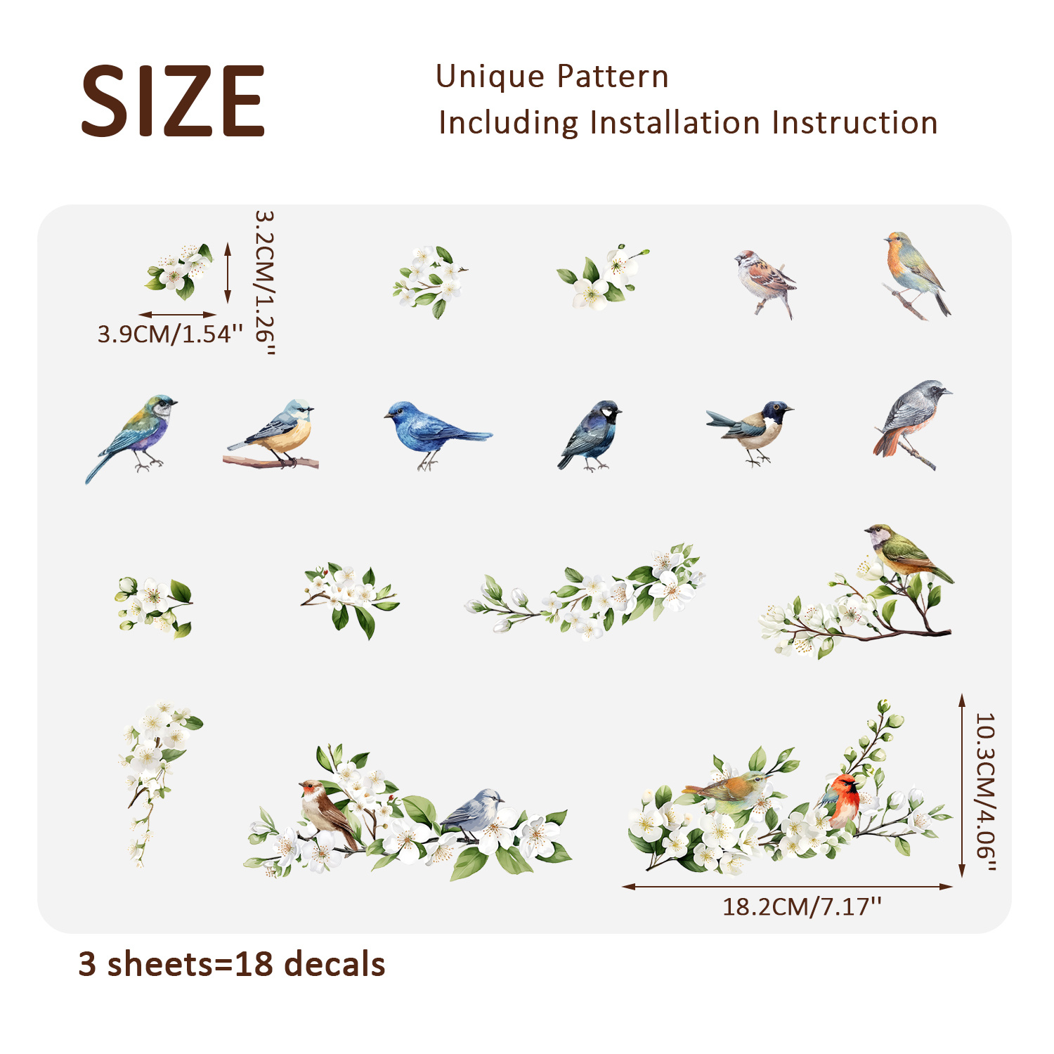 Image of Set Of 3 Sheets Of Rub-on Stickers, Self-adhesive Decals That No Heat—simply Rub Them On, Peel, And Stick. Ideal For Furniture Makeovers, Transfers To Surfaces Like Mirrors, Glass Vases, Walls