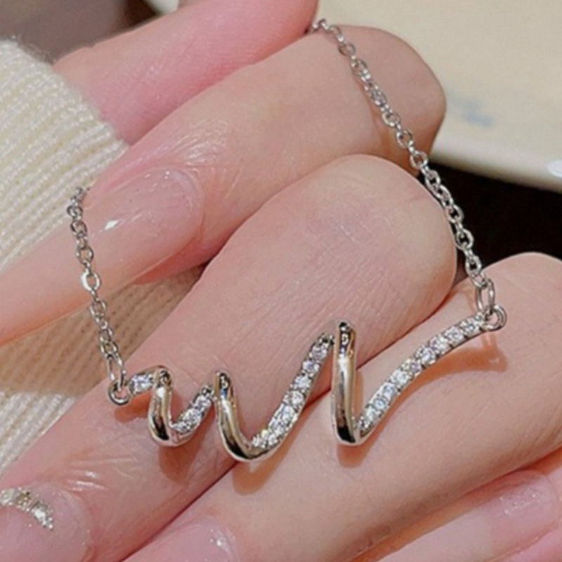 Wavy Curve Pendant Necklace, Elegant Gift for Women