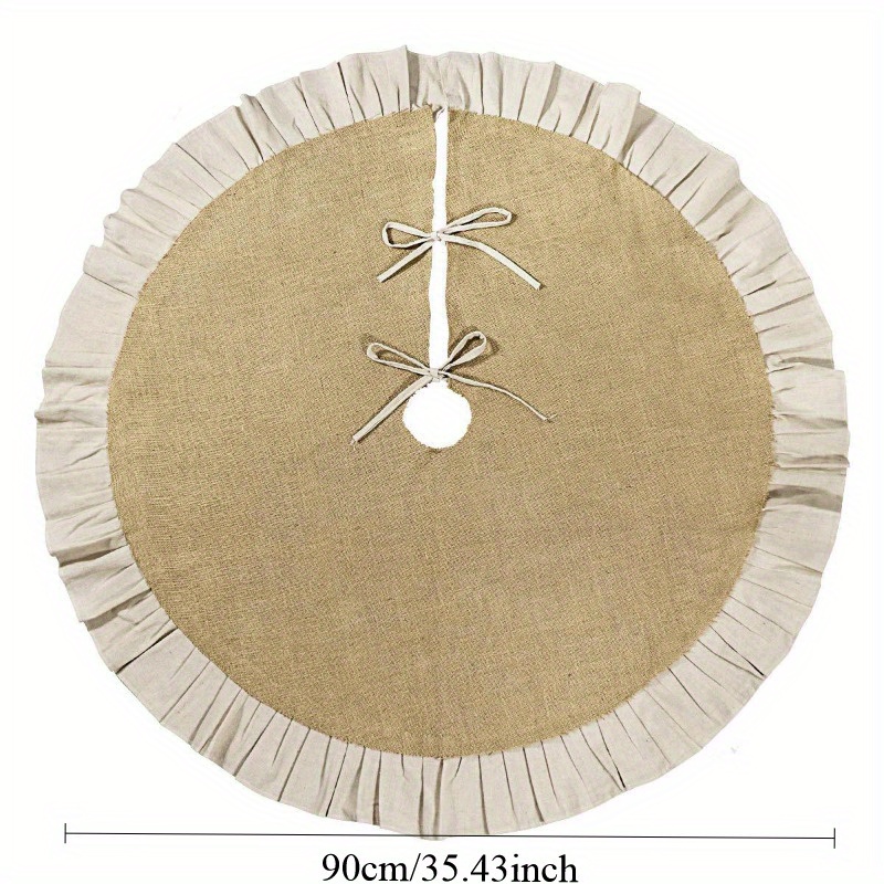 naturlig linne julgran kjol med volangkant 90cm klassisk - Temu Sweden