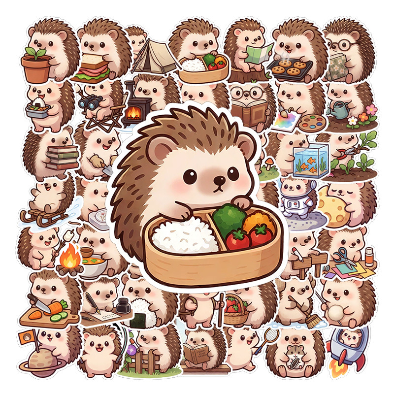 TEMU 50pcs Cute Hedgehog Sticker Pack Aesthetic Decals Durable Stickers For Laptop Water Bottle Phone Case Journal Guitar Luggage Perfect Gift For