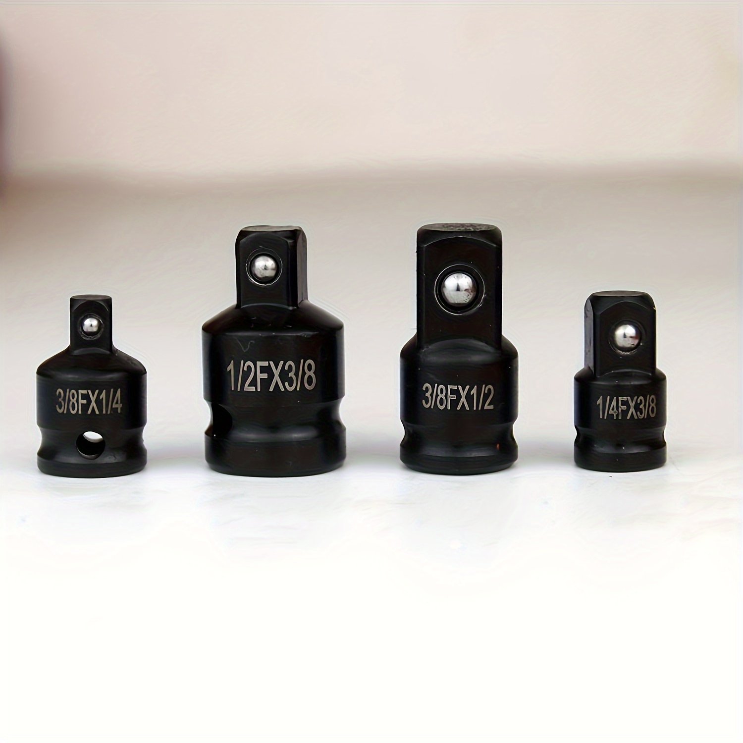 Impact Driver Adapter Set - 1/4" Auf 1/2" & 3/8", Schlagfester Stahl, Mit Sicherungskugel