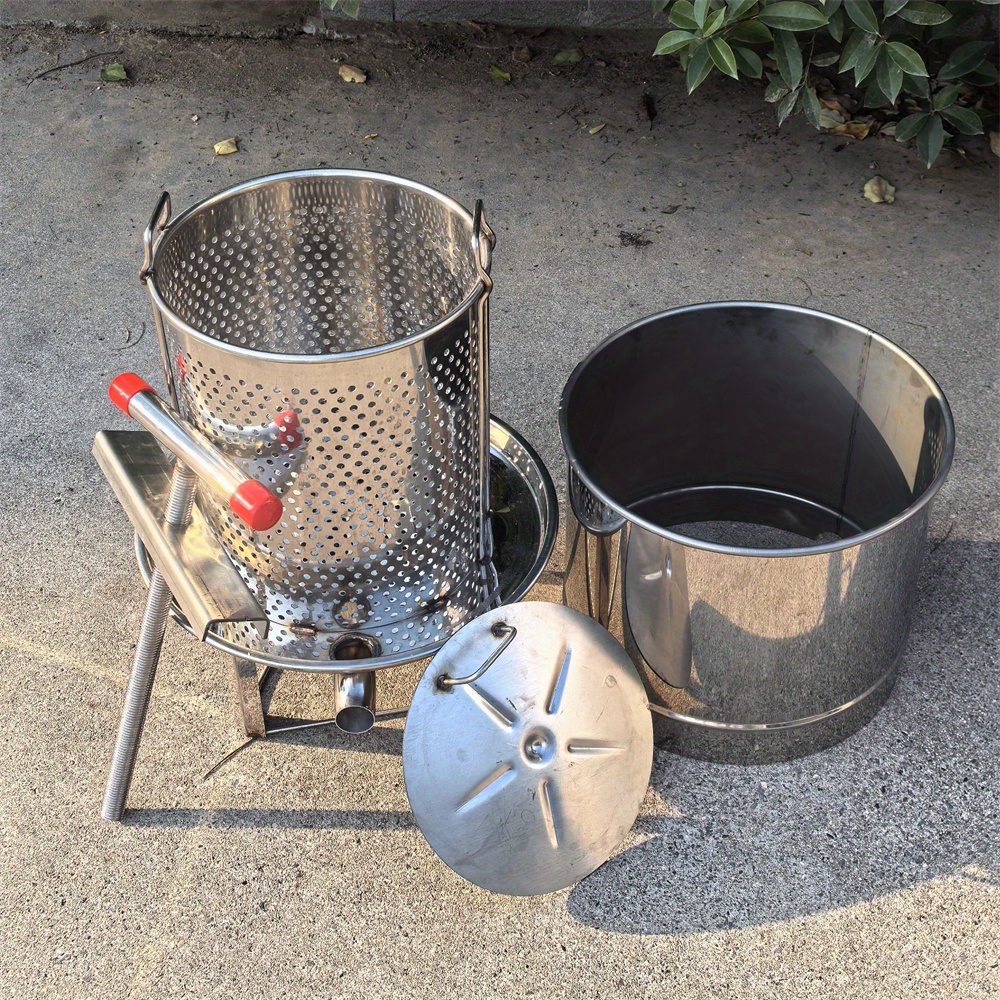   press set with stainless steel bucket professional beekeeping   for apiaries ideal for wax   and extraction   suitable for juicing