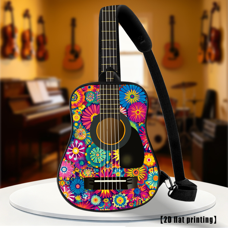 TEMU Vibrant Boho Floral, Hiking Backpack, 2d Flat Printed Crossbody Shoulder Backpack, Chest Bag For Men And Women, Adjustable Shoulder Straps For