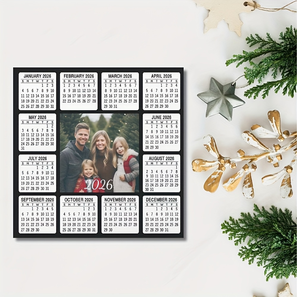 TEMU 2026 Personalized Photo Magnet Calendar - Custom Picture & Date Fridge/wall Calendar Suitable For Home, Office - Unique Gift For New Year,