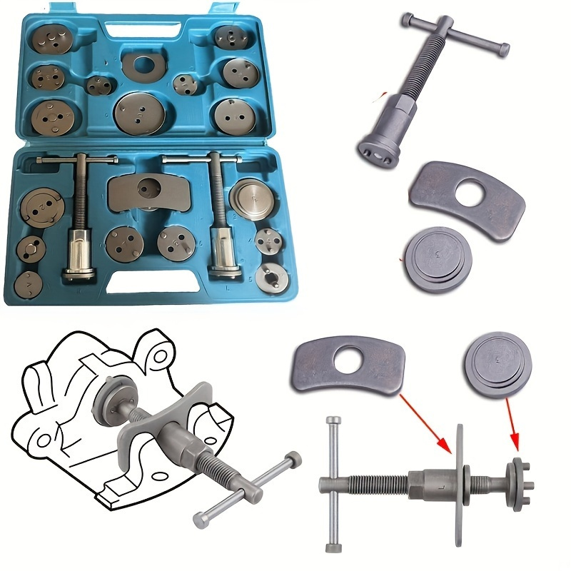 

22pcs Professional Brake Maintenance Kit - Easy Pad Replacement & Adjustment Tools For Diy & Mechanics, Metal Construction