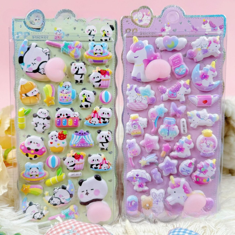 2pcs 4pcs cute stickers reusable soft adorable toys phone cases   sticking on water bottles and notebooks 3d sculpting toys