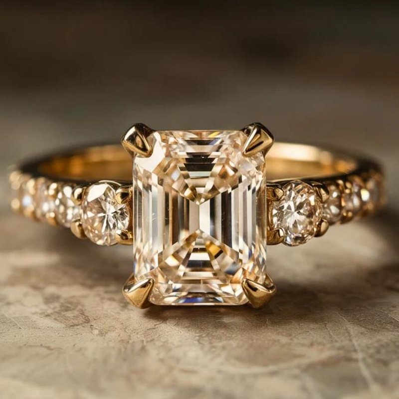 Teenager's Shiny Synthetic Zircon Geometry Ring, Elegant Gift