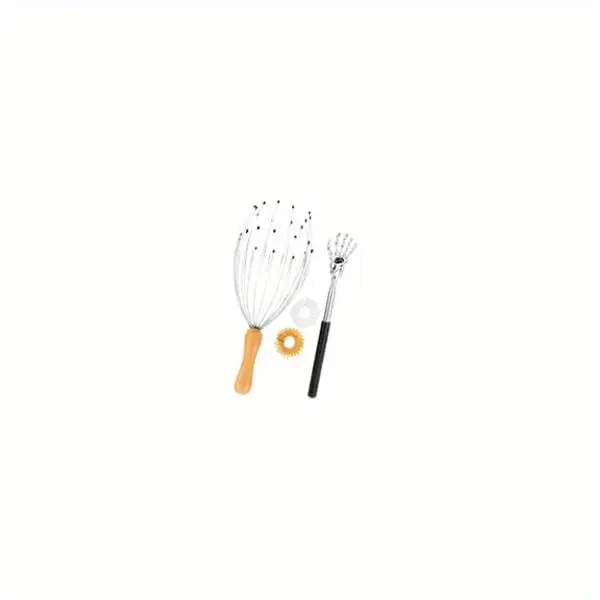 4 pack head scratcher scalp massager with finger massager rings and extendable back scratcher scalp massagers set for deep relaxation and stress Product details 8