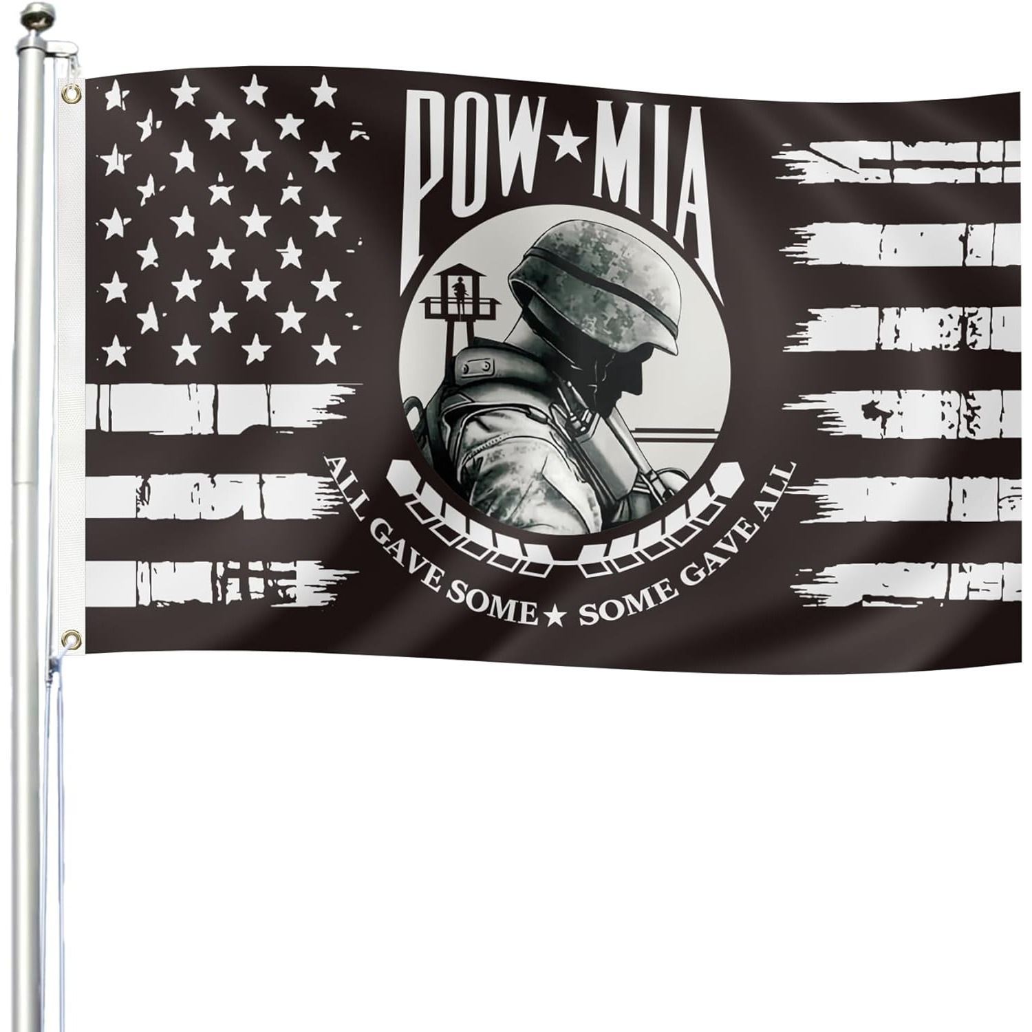 

Pow/mia Flag - 3x5ft, Heavy-duty Outdoor Banner With Brass Grommets, Embroidered 'you Are ' War Memorial Flag