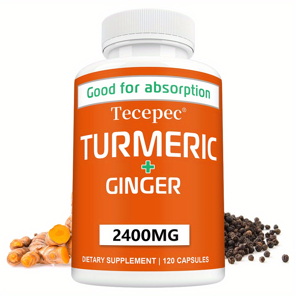 Turmeric and Ginger 2400 mg with Black Pepper Capsules, 120 Count – Supports Immune Health, Energy, and Physical Activity