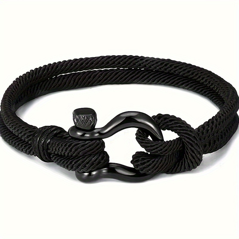 TEMU Men' Synthetic Fiber Rope Bracelet With Inspirational Love Quote, Ideal Gift For Birthdays, Graduations, And