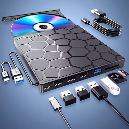 exixia 초슬림 휴대용 외장 cd/dvd 드라이브 - usb 3.0 버너, 24x cd/rw & 8x dvd 읽기 속도, /10/8/7, , , 데스크탑 및 모바일 기기 호환, 다중 장치 지원, 내구성 있는 구조, 컴팩트 디자인, 고속 성능, 사무실 전문가용