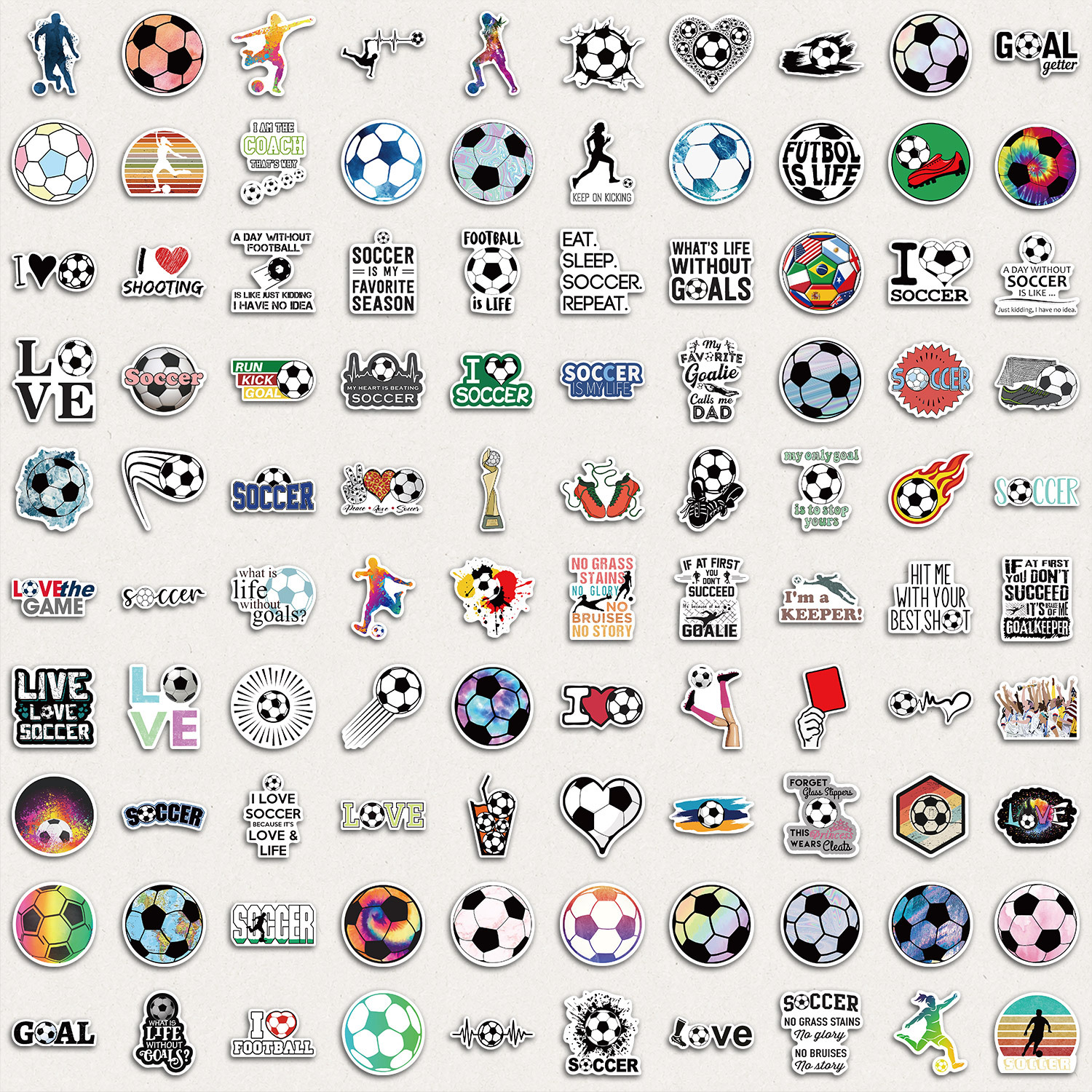 TEMU 100pcs Football Set Aesthetic Tablet Stickers Pack Holiday Party Birthday And Home Decor Suitable For Laptop Luggage Scooter Handbook Cups