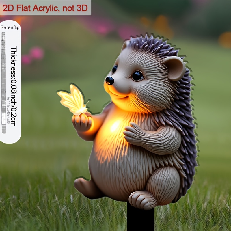 E-shop 2D-Flach, [2D-Flach] . Igel-Gartendekoration, geeignet für Innen-/Außendekoration – 2D-flache Rasen- & Terrassendeko aus Acryl/Polypropylen mit