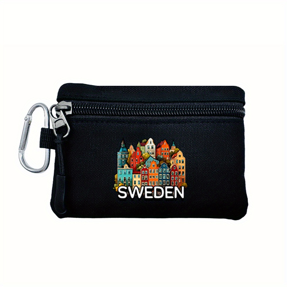 1pc humorous swedish outdoor auto body coin pouch, compact bag, climbing     holder, unisex  , men wallet 0