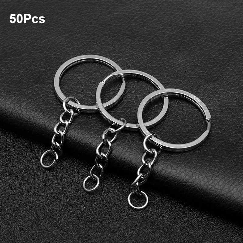 E-shop 2D Flat - 50 Stück Flache Schlüsselanhänger Metallherstellung Schlüsselkette Dekorative Rucksack Schlüsselkette und Langlebig Geeignet für