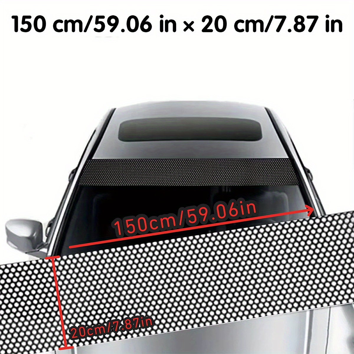 Image of 1pc Car Sunshade Film Front Windshield Sunshade Sticker, Car Sticker Front Windshield Sunshade Sticker, Car Window Glass Insulating Sticker Sunshade Sticker