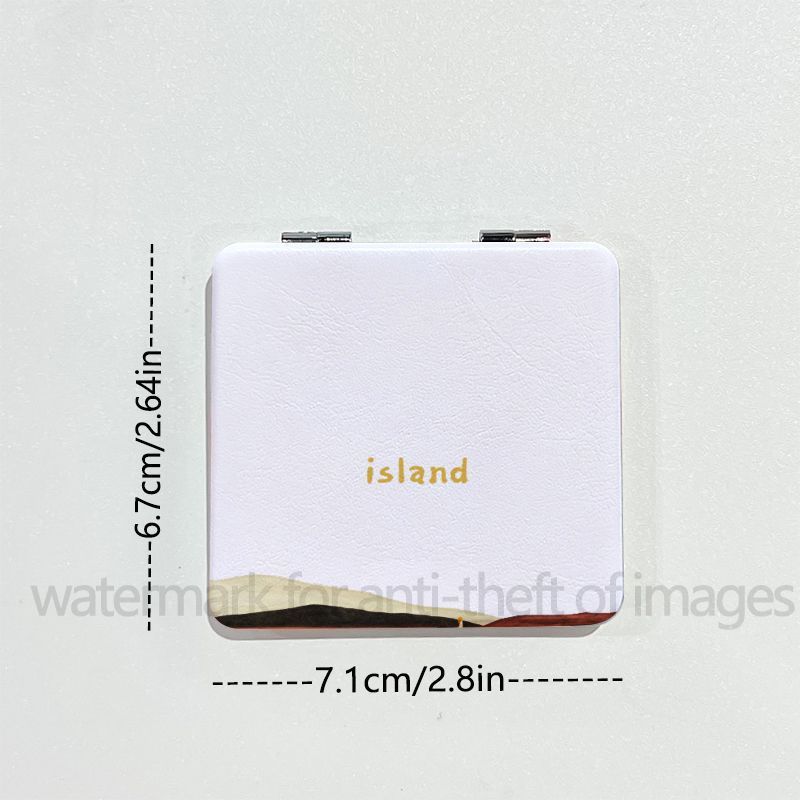 Handheld Mini Square Makeup Mirror, Cute Cartoon Design