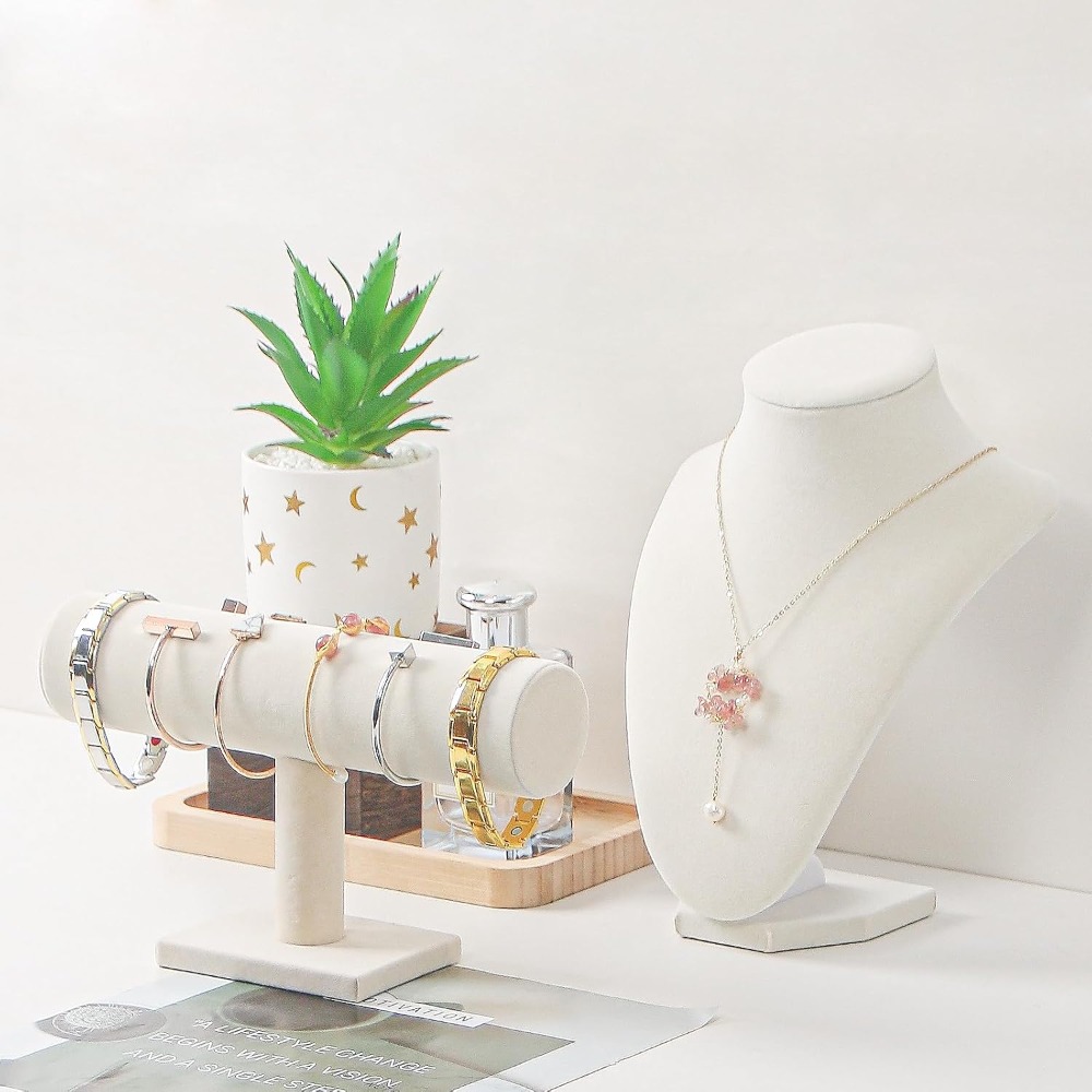2pcs Velvet Jewelry Holder Display Set
