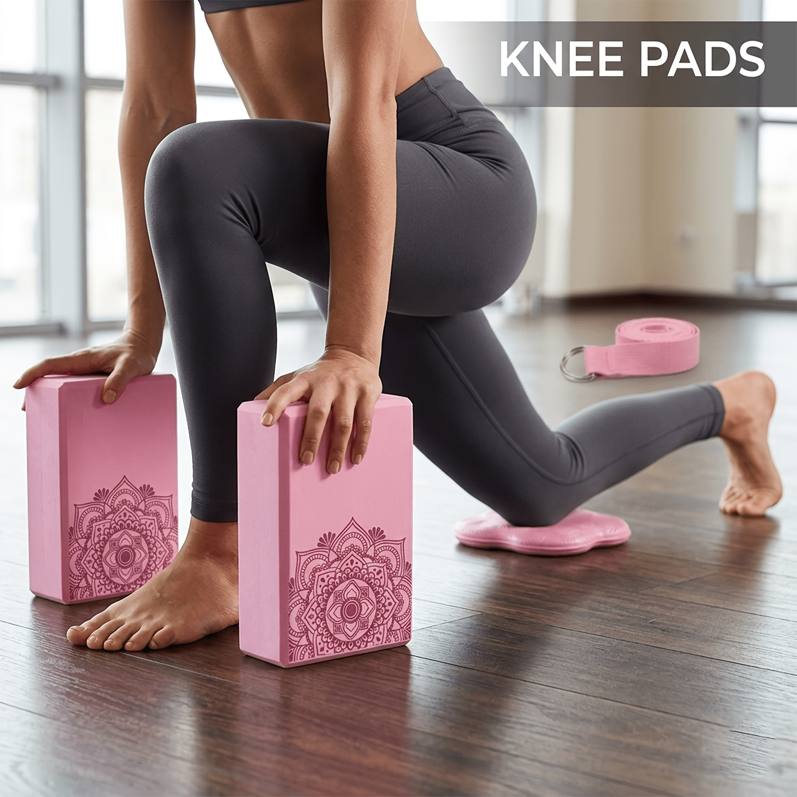 Set of 2 Ergonomic Yoga Blocks for Comfort & Support