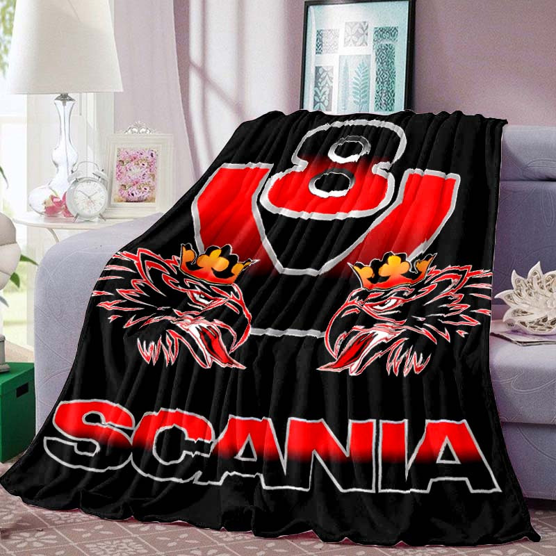 

Scandinavian Truck Print Cozy Car Seat Cover Blanket - Soft Flannel, Travel Essential