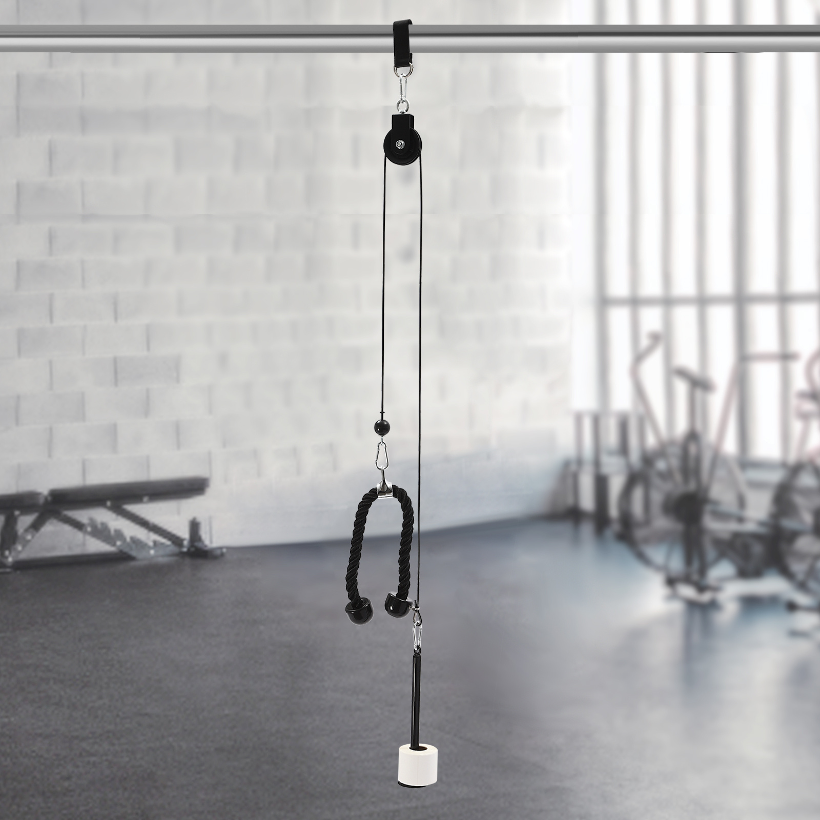 Image of Hotmallll Fitness Equipment Cable Pulley System Featuring A 360° Rotating , Designed For Adults Of All Genders. This Gym Cable System Is Ideal For Lat Pull Exercises And Arm Strength Training