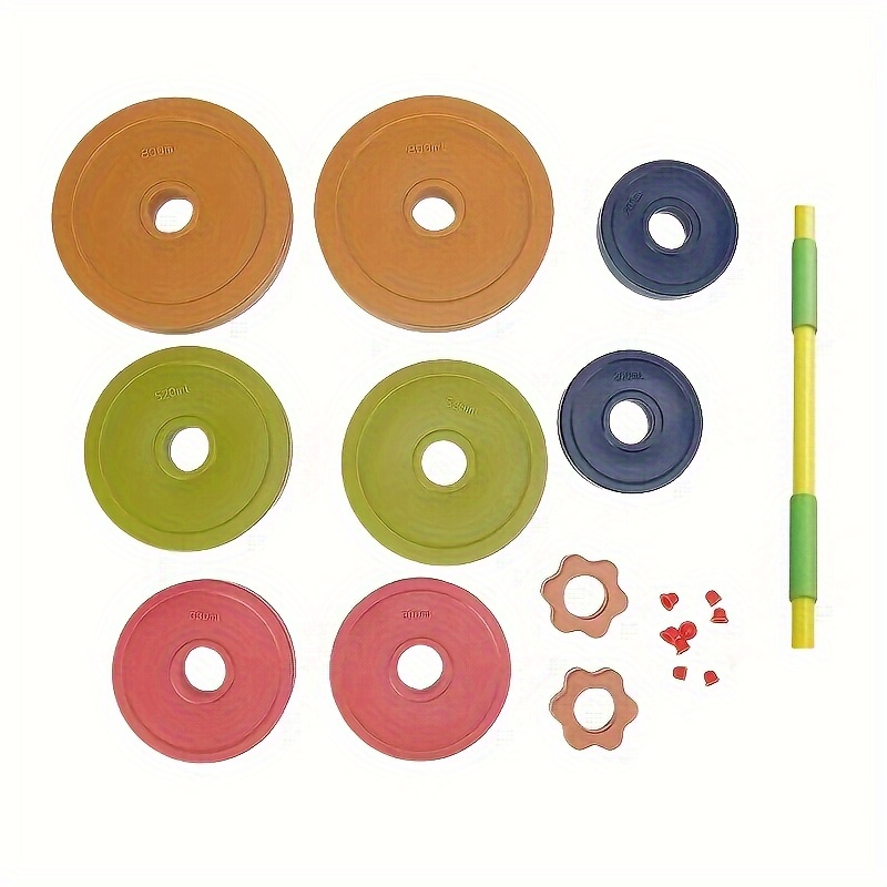 Adjustable Colorful Weight Barbell - Multi-Color ABS Weight Bar with Adjustable Plates, Ideal for Home Gym and Exercise, Exercise Equipment|Adjustable Weight Bar|Durable Construction, Weightlifting Barbell