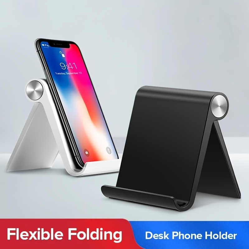 

Adjustable Desk Phone Stand, Flexible Abs Material, Anti-slip Silicone Pad, Foldable And Portable Smartphone & Tablet Holder For Iphone 14 & 13 Series, Universal For Office And Travel