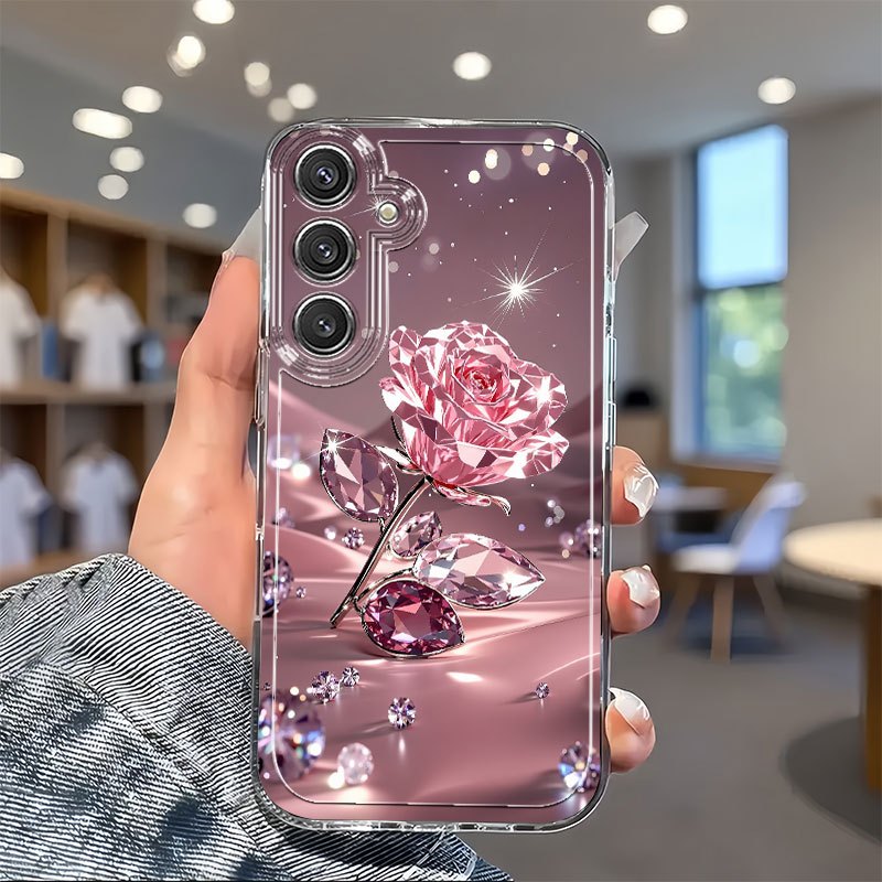 TEMU Phone Case - Rose Tpu Phone Case Pattern Suitable For Galaxy A02 A03s A04 A05s A06 A13 A14 A15 A16 5g A21s A22 A23 A24 A25 A32 A34 A35 A50 A52