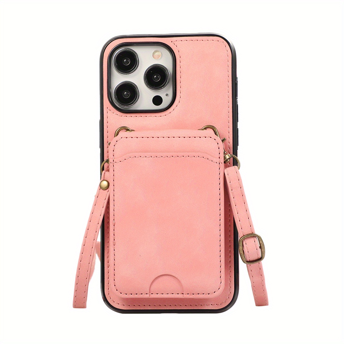 TEMU Case For Iphone 11 12 13 Pro Max, Creative Flip Card Holder With Crossbody Strap, Shockproof Phone Protective