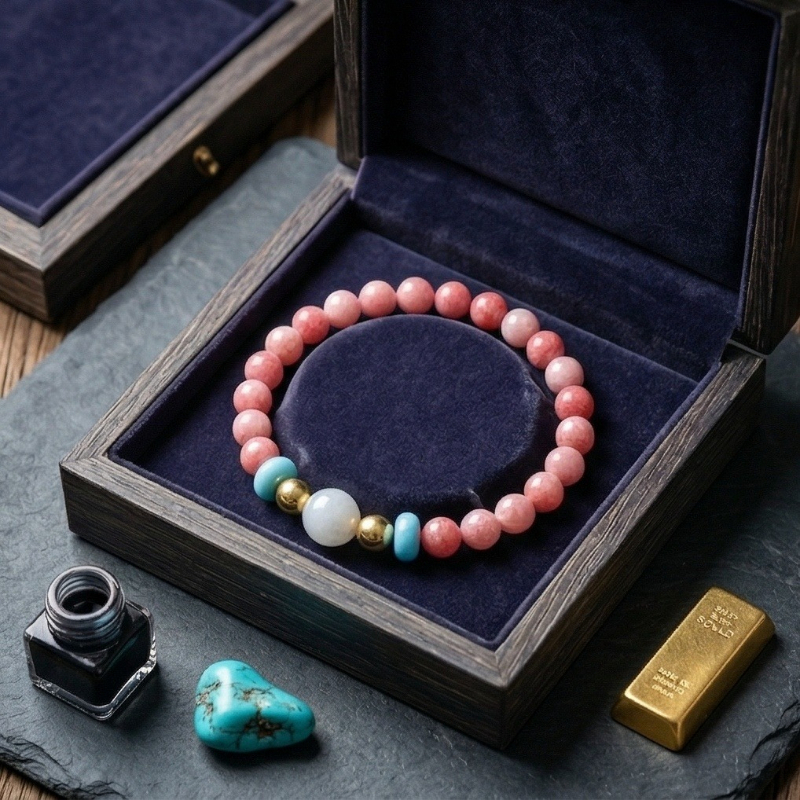 Women's Natural Gradient Pink Bracelet, Versatile Gift