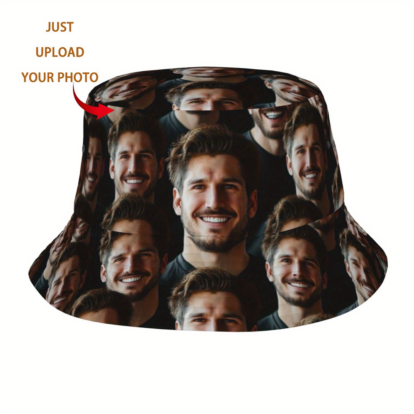 TEMU Custom Photo/text/logo Personalized Fisherman Hat - Your Own Picture, Unisex Customizable Fishing , Birthday/graduation/july 4th Gift, Machine