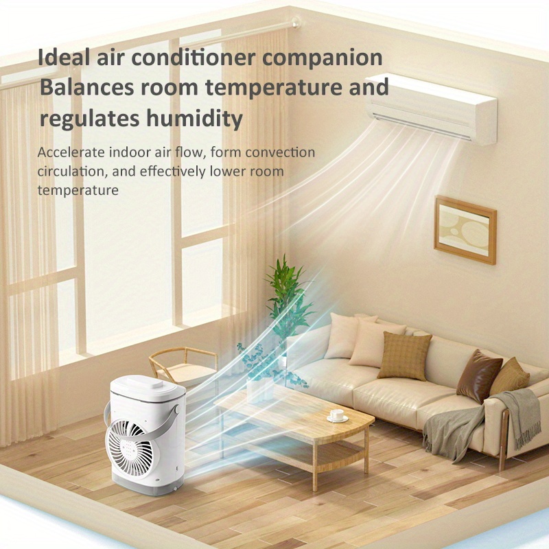 portable evaporative air cooler fan usb powered 750ml water tank