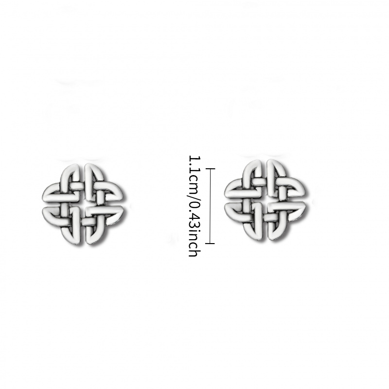 Women's Elegant Square Celtic Knot Stud Earrings, Perfect Gift