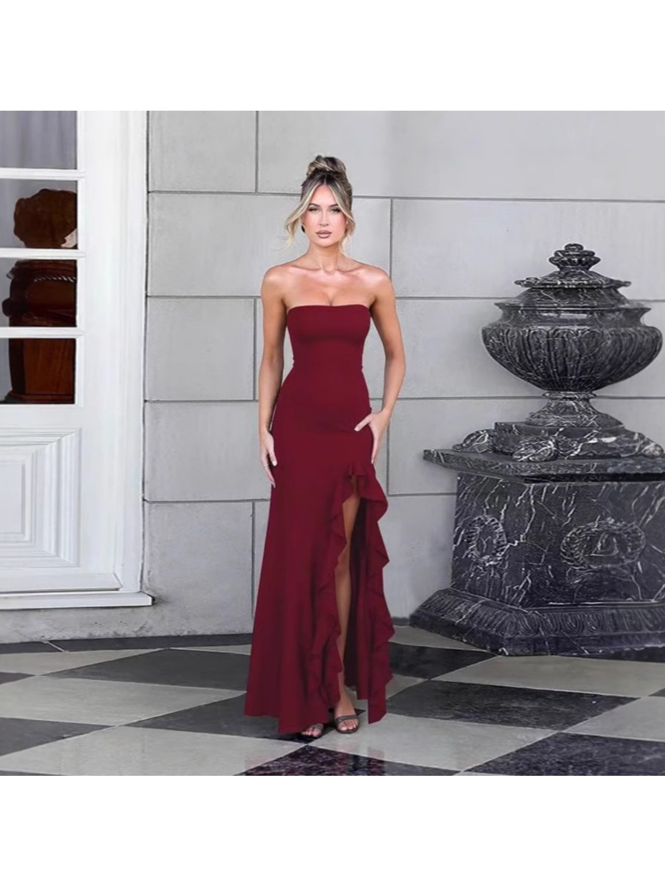 corset top maxi dress formal Lace and satin corset maxi dress 40 (FR) / Black