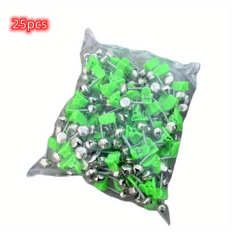 TEMU 25/50pcs Rod Bell With Dual Alarm, Stainless Steel Night Fishing Bells, Anti-slip Design To Prevent Fish Falling, Perfect For Father's Day And Outdoor Gear, Without Battery
