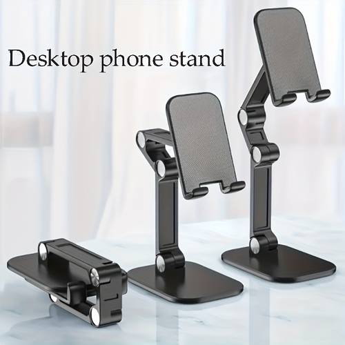 item picture 1 adjustable phone stand made of abs material foldable and detachable compatible with 10 16 27 94cm smartphones ipads tablets with non slip and scratch resistant pads desktop stand black adjustable small item holder foldable design