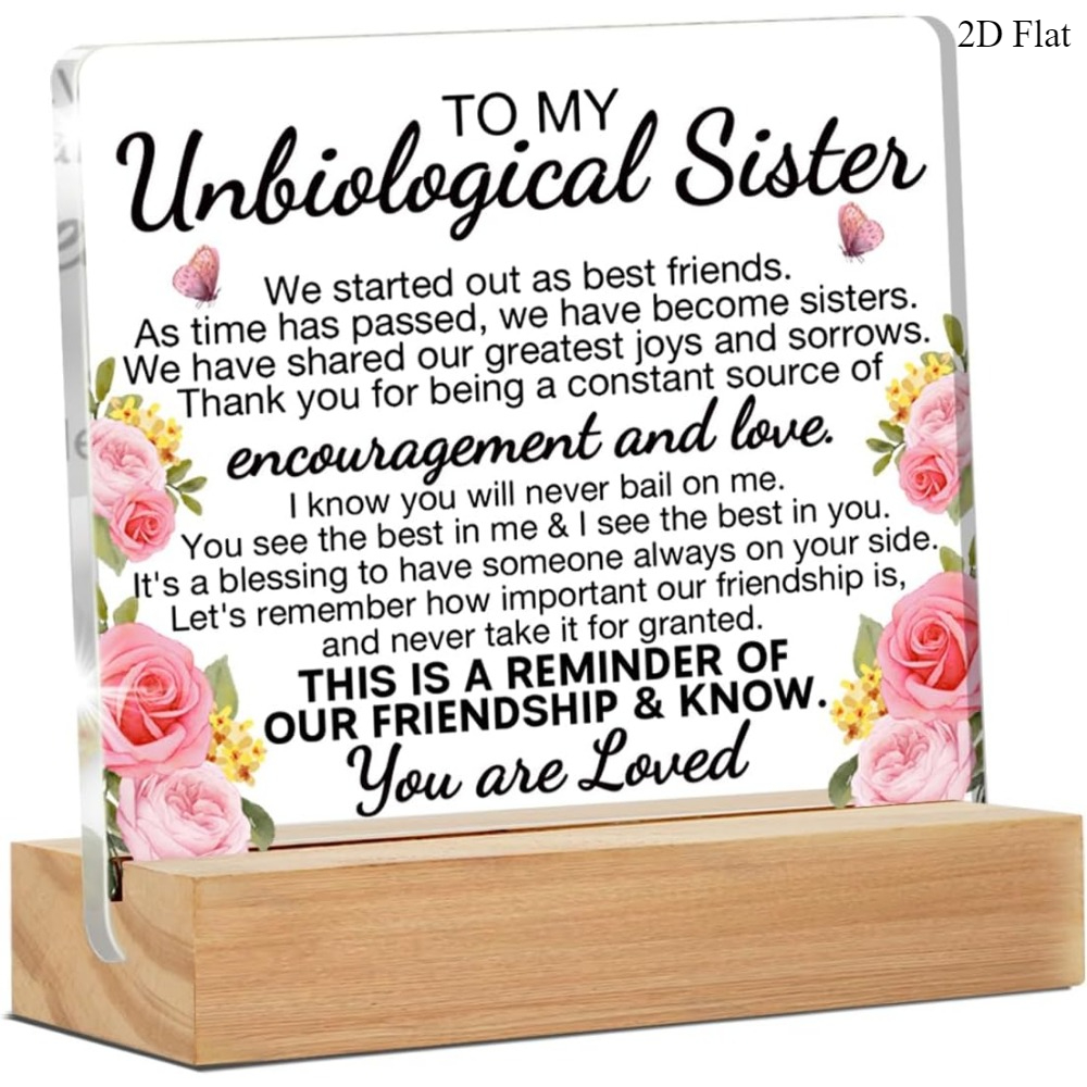 TEMU 2d Flat, 1pc [crystal Tabletop Sign] Crystal Tabletop Sign "to My " | Friendship & Appreciation Decor | Elegant Wooden Stand, Perfect Gift For
