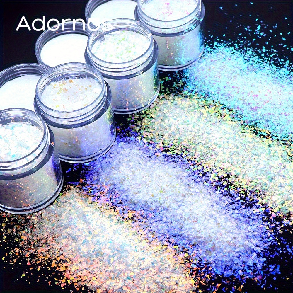 TEMU Aurora Glitter Powder Resin Decoration, 4 Bottles Irregular Sequin Epoxy Resin Mold Additions, No Power Supply Needed