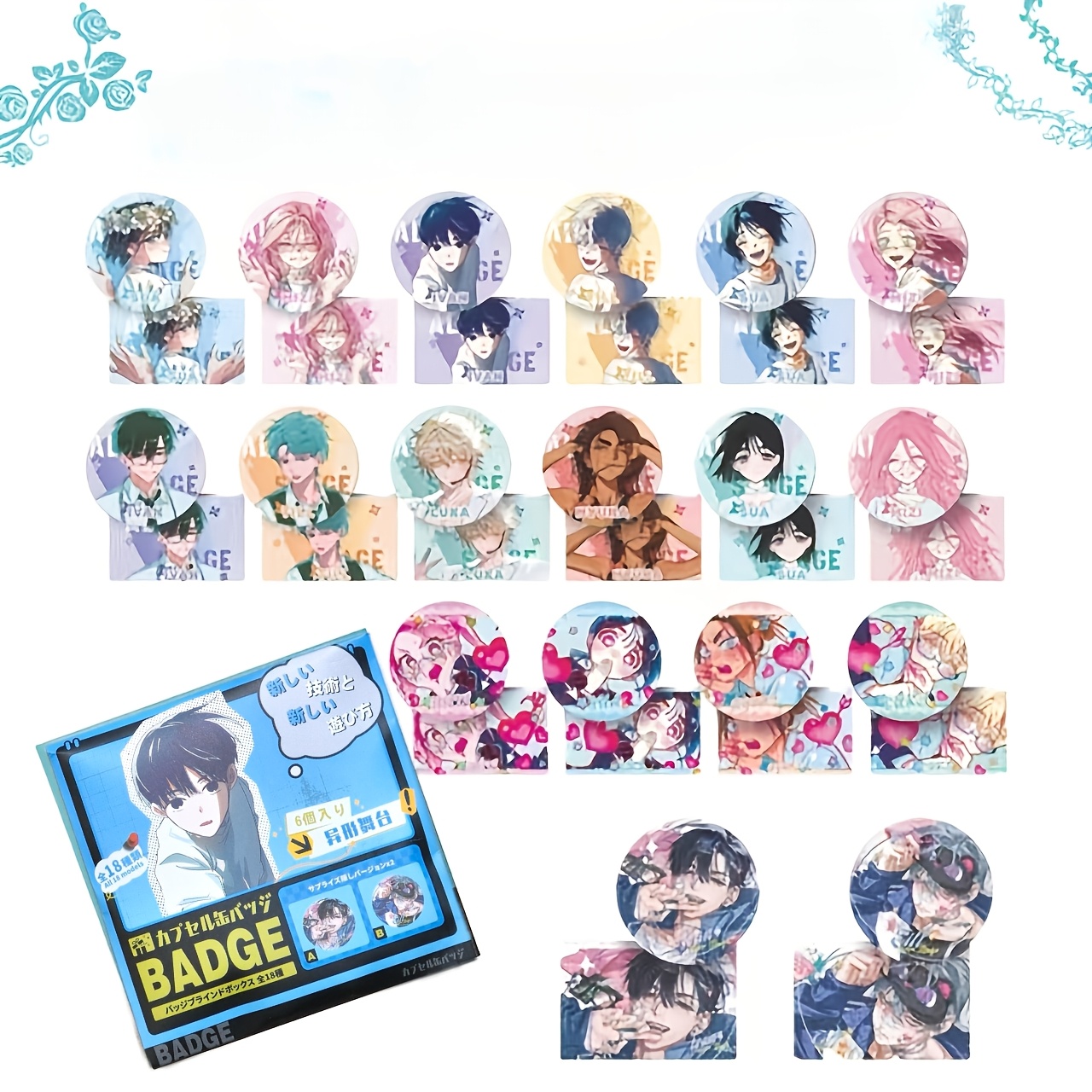 TEMU 1pc Game Integrated Card And Badge, Including Random Anime Theme Badge, Containing A Card And A Badge - Perfect Gift For Anime Fans