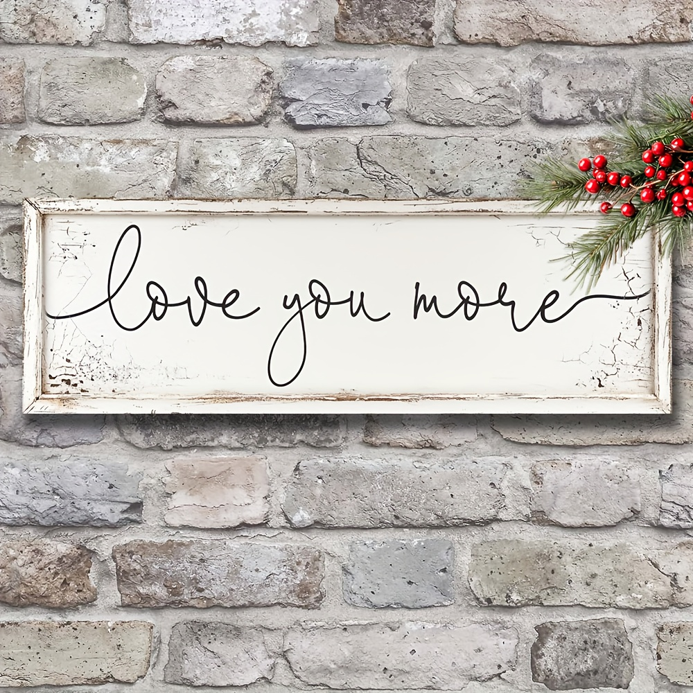 TEMU Plaque Murale avec "" - Panneau Décoratif en Bois Artisanal, Idéal pour la , Ferme, Chambre - Œuvre d'Art Multifonctionnelle en Anglais, Parfait