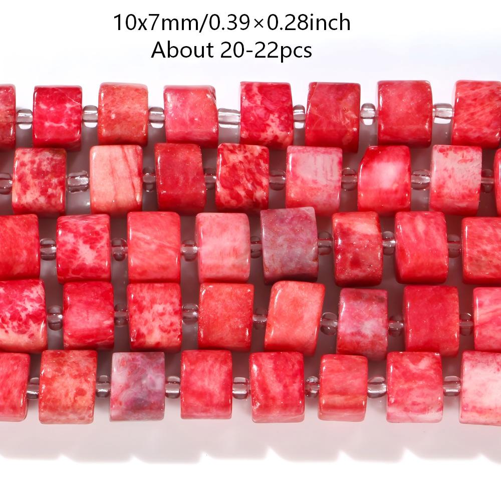 TEMU Cuentas de piedra natural de de barril de 10×7 mm para hacer joyería, collar, pulsera, aretes, accesorios, regalos, aproximadamente 20-22 piezas